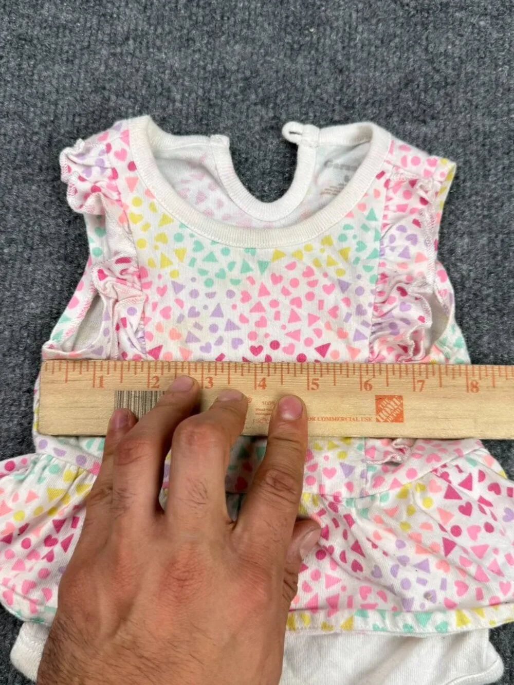 Garanimals Infant Girls 6-9M Ruffle Dress Onesie Cotton Fabric Stains